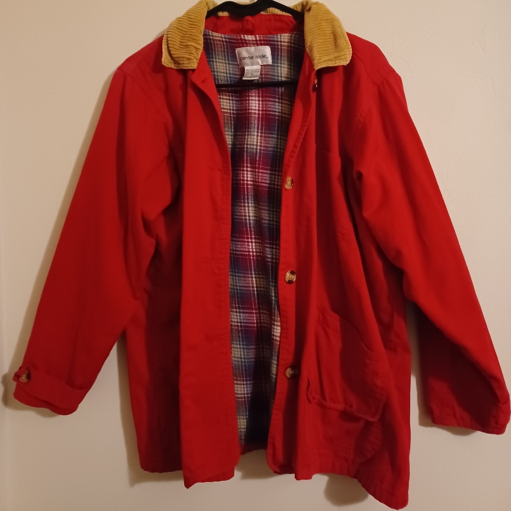 Red fall jacket